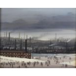 ARR BRIAN SHIELDS 'BRAAQ' (1951-1997), Industrial townscape with terrace houses and snow covered