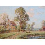 ARR HERBERT ROYLE (1870-1958), Nessfield Manor House, oil on canvas, signed to lower right, 29cm x