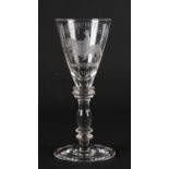 IRELAND AND THE WILLIAMITE WAR - AN IRISH GLASS ETCHED TO COMMEMORATE THE BATTLE OF THE BOYNE, the