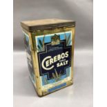 A 1940 Cerebos salt tin, 25.5cm high