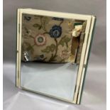 A vintage bathroom cabinet having mirrored door and folding side mirrors, height 42cm by 34cm wide