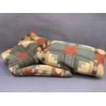 Double size modern patchwork quilt, comforter and pair of pillowcases
