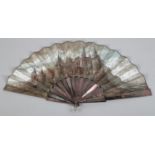 A dramatic and quite striking 19th century fan c 1880's, the monture of dusky Tahiti pearl, the dark