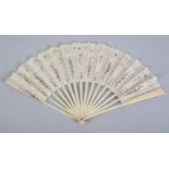 A c 1760's fan, the sticks fairly plain and probably bone, the leaf particularly light and airy,