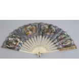 A 19th century fan, a pastiche of an 18th century example, dating most likely to 1840 or 1850, the