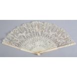 A unique handmade lace fan leaf In Thomas Lester style Bedfordshire bobbin lace, very finely