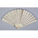 A dainty first quarter 19th century, Jane Austen period, bone dance fan, the monture plain, the