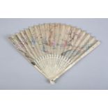 A mid-18th century ivory fan, the gorge carved and pierced in a manner producing interesting