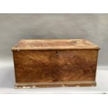 A stained pine lodging box, 93cm wide x 53cm deep x 46cm high