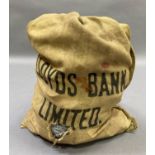Cloth bank bag containing approximate 3 kilos of mostly pre-decimal bronze coins and approximate one