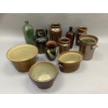 A quantity of stoneware, jars, crocks, jug etc