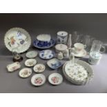 A Spode Italian large size breakfast cup and saucer, egg cup, drum money box, together with a