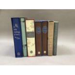 Seven folio society books in slip cases, three Jane Austen titles, John Evelyn diary, a folio