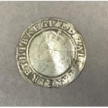 Elizabeth I shilling mintmark BEU (creased)