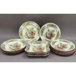 A Copland late Spode Chinese pheasant pattern part dessert service comprising eight plates 23cm