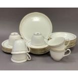 A Royal Worcester Contessa part service comprising six cups, six saucers, five tea plates, one bread