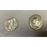 Roman - Vespasian (69-79A.D) Denarius and Commodus (177-192) Denarius, both harshly cleaned