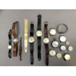 A collection of approximately ten gentleman's and lady's wrist watches, the majority with jewelled