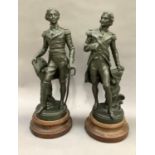 A pair of reproduction spelter style figures of Nelson, 45.5cm high