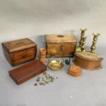 Three 19th and early 20th century boxes, a mahogany box