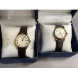 Two gentlemen's Rotary wristwatches, both rolled gold cases with quartz date movement and in