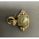 A Roamer lady's wristwatch c.1955 in 9ct gold case with scalloped single lugs, No. 52969 641483 17