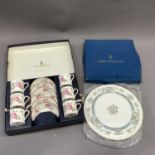 A Royal Worcester set of six coffee cans and saucers of Marissa design in presentation box