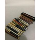 A collection of approximately 48 fountain pens, ball point pens and propelling pencils by various
