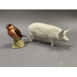 A Beswick model of a sow, mark to underside CH WALL QUEEN 40, 15cm long together with a Beswick