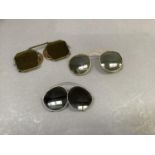 Three pairs of vintage sunglasses including Super Amulet, TM registered in India with irregular