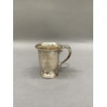 A silver christening mug, Birmingham 1936, approx 5oz without inscription