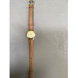 A Longines lady's wristwatch c.1980 in 18ct gold case no. B0580510352, 17 jewelled lever movement