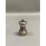 A silver pepper mill of Capstan form, London 1959, 7cm high