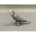 A Bing and Grondahl figure of a budgerigar, 9.5cm high, approximately 4cm wide