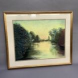 Alex Hegley, Evening Reflections, pastel on paper, signed to lower right, attribution and title,