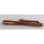 A 1857-1957 CENTENARY WARWICKSHIRE CONSTABULARY HARDWOOD TRUNCHEON, bearing the Warwickshire Coat of