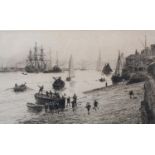 BY AND AFTER WILLIAM LIONEL WYLLIE (1851-1931), Portsmouth - sea scouts with HMS Victory at
