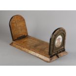 A 19TH CENTURY TIFFANY & CO SATIN WALNUT EXTENDING BOOK SLIDE, the arched end panels with brass