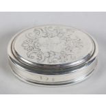 A QUEEN ANNE SILVER TOBACCO BOX BY EDWARD CORNOCK, London 1702, oval outline, the cover chased