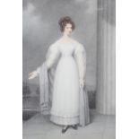 ADAM BUCK (Irish 1759-1853), Portrait of a young lady, full length, standing beside a column,