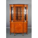 AN EDWARD VII SATINWOOD BREAKFRONT DISPLAY CABINET by Johnson & Appleyard of Sheffield and