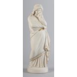 A 19TH CENTURY WH GOSS PARIAN FIGURE OF TRAGEDY c.1880, detailed in gilt, turquoise and coral, on