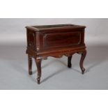AN EARLY 20TH CENTURY MAHOGANY PLANT TROUGH rectangular with beaded panelling, canted and fluted