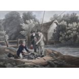 J HASSELL AFTER PHILIP REINAGLE, Dorset fishermen With Their Catch, aquatint, pub J Hassell and W