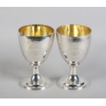 A PAIR OF GEORGE III SILVER GOBLETS BY CHRISTIAN KER REID, Newcastle 1794, engraved and brightcut