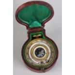 A LATE 19TH POCKET BAROMETER, THERMOMETER AND COMPASS COMPENDIUM BY DOLLAND, No. 53123 in gilt