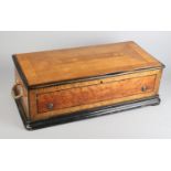 A 19TH CENTURY SWISS CYLINDER MUSICAL BOX BY PAILLARD VAUCHER FILS OF ST CROIX no. 21079, 33cm