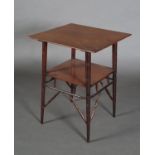 AN AESTHETIC MOVEMENT WALNUT OCCASIONAL TABLE in the style of Godwin of square outline with