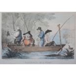 ROWLANDSON AFTER H BUNBURY (1750-1811), 'Patience In A Punt', cartoon, hand coloured etching, 24.
