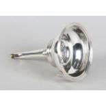 A LATE GEORGE III SILVER WINE FUNNEL by Crispin Fuller, London 1808, with reeded rims, 13cm long,